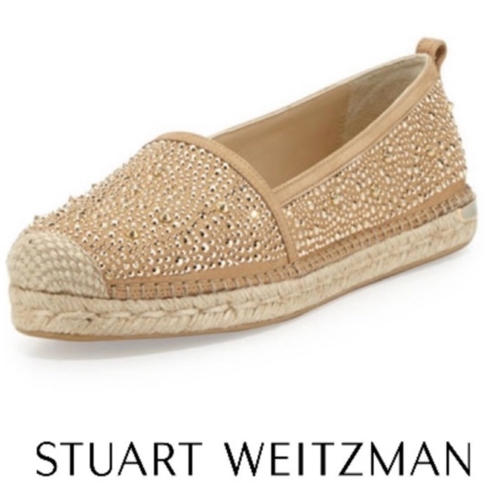 Stuart Weitzman Rockon Studded Espadrille Flats